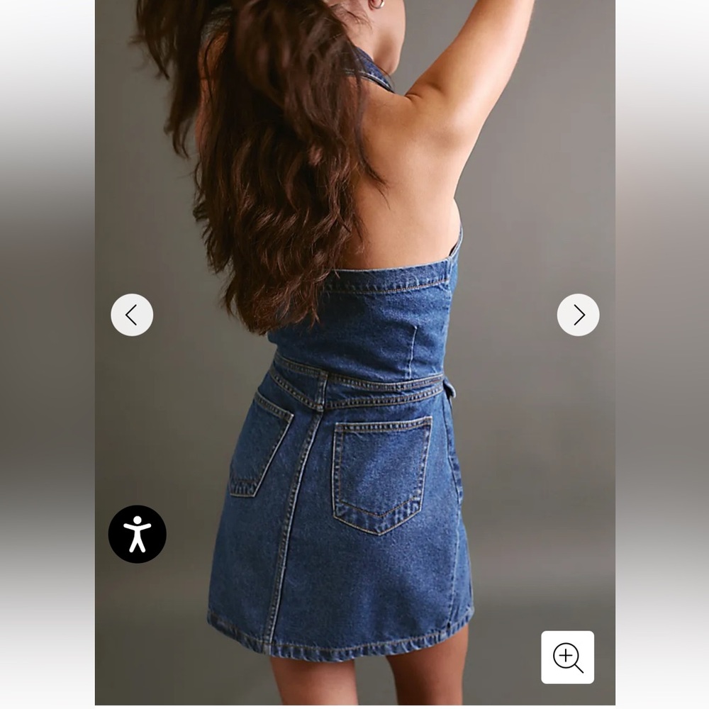 Nasty Gal Blue Denim Button-Front Overall Dress - Picture 2 of 7